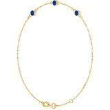 14K Gold Round Lab-Grown Blue Sapphire Bezel-Set Link Bracelet – 25.9x1.7mm - Yellow Gold - view 11