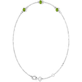 14K Gold Round Natural Peridot Bezel-Set Link Bracelet – 25.9x1.7mm - White Gold - view 11