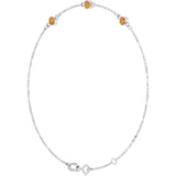 14K Gold Round Natural Citrine Bezel-Set Link Bracelet – 25.9x1.7mm - White Gold - view 11