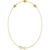 14K Gold Round Natural Citrine Bezel-Set Link Bracelet – 25.9x1.7mm - Yellow Gold - view 11