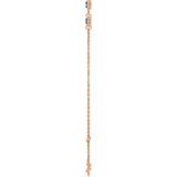 14K Gold Round Lab-Grown Blue Sapphire Bezel-Set Link Bracelet – 25.9x1.7mm - Rose Gold - view 18