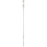 14K Gold Round Natural Peridot Bezel-Set Link Bracelet – 25.9x1.7mm - White Gold - view 12