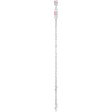 14K Gold Round Natural Pink Tourmaline Bezel-Set Link Bracelet – 25.9x1.7mm - White Gold - view 12
