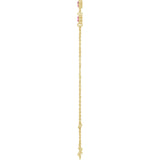 14K Gold Round Natural Pink Tourmaline Bezel-Set Link Bracelet – 25.9x1.7mm - Yellow Gold - view 12