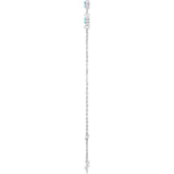 14K Gold Round Natural Blue Zircon Bezel-Set Link Bracelet – 25.9x1.7mm - White Gold - view 12