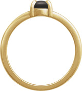 14K Gold Round Natural Onyx Cabochon Ring - Yellow Gold - view 2