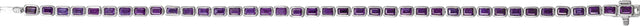 14K Gold Emerald Natural Amethyst Bezel-Set Line Bracelet - White Gold - view 4