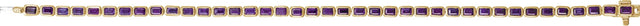 14K Gold Emerald Natural Amethyst Bezel-Set Line Bracelet - Yellow Gold - view 4