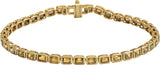 14K Gold Emerald Natural Citrine Bezel-Set Line Bracelet - Yellow Gold
