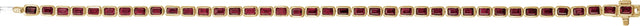 14K Gold Emerald Natural Mozambique Garnet Bezel-Set Line Bracelet - Yellow Gold - view 4