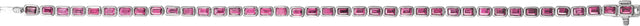14K Gold Emerald Natural Pink Tourmaline Bezel-Set Line Bracelet - White Gold - view 4