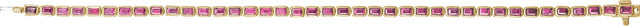 14K Gold Emerald Natural Pink Tourmaline Bezel-Set Line Bracelet - Yellow Gold - view 4
