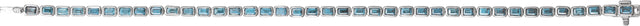 14K Gold Emerald Natural Sky Blue Topaz Bezel-Set Line Bracelet - White Gold - view 4