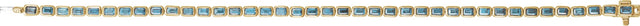 14K Gold Emerald Natural Sky Blue Topaz Bezel-Set Line Bracelet - Yellow Gold - view 4