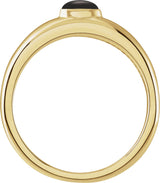 14K Gold Oval Natural Black Onyx Cabochon Ring – 7x5mm - Yellow Gold - view 2