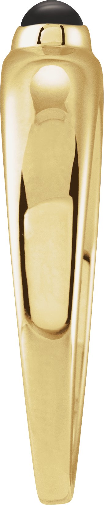 14K Gold Oval Natural Black Onyx Cabochon Ring – 7x5mm - Yellow Gold - view 3