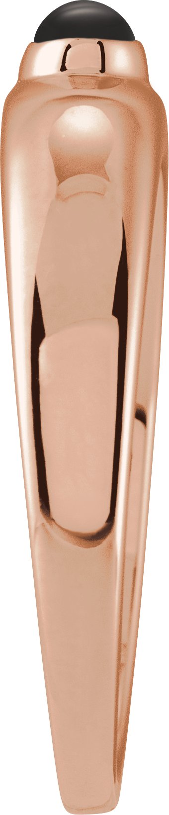 14K Gold Oval Natural Black Onyx Cabochon Ring – 7x5mm - Rose Gold - view 3