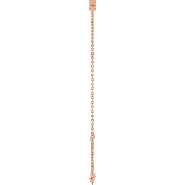 14K Gold Round Natural Citrine Bezel-Set Link Bracelet - Rose Gold - view 12