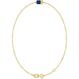 14K Gold Round Lab-Grown Blue Sapphire Bezel-Set Link Bracelet - Yellow Gold - view 11