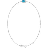 14K Gold Round Natural Aquamarine Bezel-Set Link Bracelet - White Gold - view 11