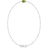 14K Gold Round Natural Peridot Bezel-Set Link Bracelet - White Gold - view 11