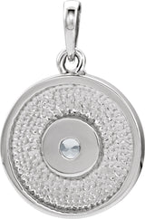Platinum Round Natural Diamond Disc Necklace or Pendant - view 6