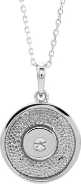 Platinum Round Natural Diamond Disc Necklace or Pendant - view 6