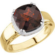 14K Gold Cushion Natural Mozambique Garnet & Natural Diamond Halo-Style Ring – 10x10mm