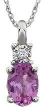 14K Gold Oval Lab-Grown Pink Sapphire & Natural Diamond Accented Necklace