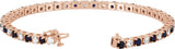 14K Gold Round Lab-Grown Blue Sapphire Line Bracelet - Rose Gold - view 8