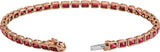 14K Gold Emerald Lab-Grown Ruby Bezel-Set Line Bracelet - Rose Gold - view 2