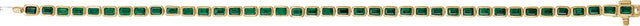14K Gold Emerald Natural Tsavorite Garnet Bezel-Set Line Bracelet - Yellow Gold - view 4