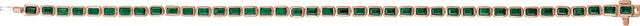 14K Gold Emerald Natural Tsavorite Garnet Bezel-Set Line Bracelet - Rose Gold - view 4