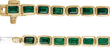 14K Gold Emerald Natural Tsavorite Garnet Bezel-Set Line Bracelet - Yellow Gold - view 3