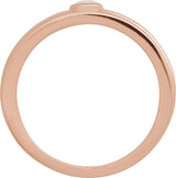 14K Gold Oval Natural White Opal Cabochon Ring – 5x3mm - Rose Gold - view 2