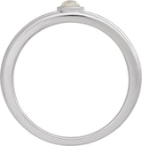 14K Gold Oval Natural Rainbow Moonstone Cabochon Ring – 5x3mm - White Gold - view 2