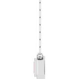 14K Gold Natural Mozambique Garnet Round Bezel-Set Necklace - White Gold - view 3