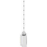 14K Gold Natural Peridot Round Bezel-Set Necklace - White Gold - view 3