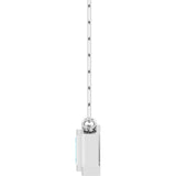 14K Gold Natural Blue Zircon Round Bezel-Set Necklace - White Gold - view 3