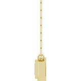 14K Gold Natural Amethyst Round Bezel-Set Necklace - Yellow Gold - view 3