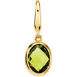 14K Gold Oval Natural Peridot Solitaire Pendant
