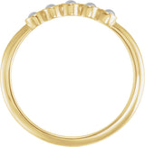 14K Gold Round Natural Rainbow Moonstone Rose-Cut Stackable Ring - Yellow Gold - view 4