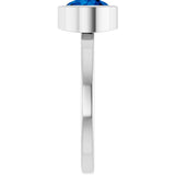 14K Gold Round Lab-Grown Blue Sapphire Bezel-Set Solitaire Ring - White Gold - view 9