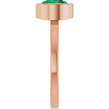 14K Gold Round Lab-Grown Emerald Bezel-Set Solitaire Ring - Rose Gold - view 9