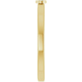 14K Gold Round Natural White Sapphire Bezel-Set Solitaire Ring - Yellow Gold - view 9
