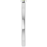 Platinum Round Natural Peridot Bezel-Set Solitaire Ring - view 9