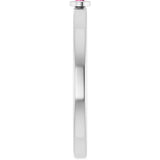 Platinum Round Natural Pink Tourmaline Bezel-Set Solitaire Ring - view 9