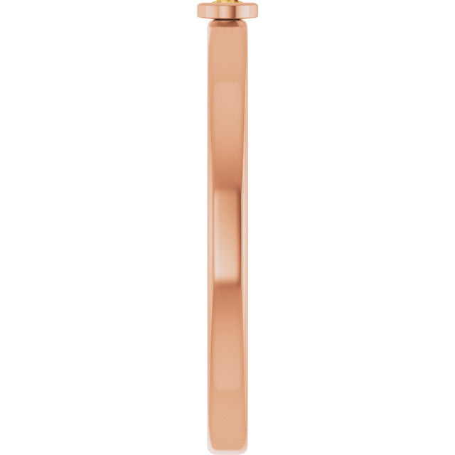 14K Gold Round Natural Citrine Bezel-Set Solitaire Ring - Rose Gold - view 9