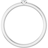 14K Gold Round Natural White Sapphire Bezel-Set Solitaire Ring - White Gold - view 7