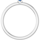 Platinum Round Lab-Grown Blue Sapphire Bezel-Set Solitaire Ring - view 7